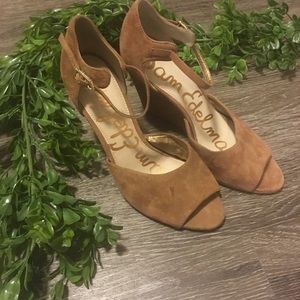 Sam Edelman Camel Suede Wedges